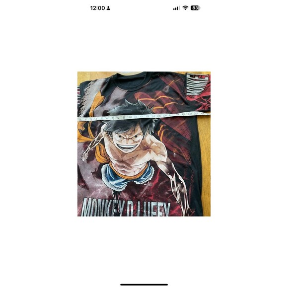 Monkey D Luffy T-Shirt Men’s Size Lg All Over Anime Pirate Graphic Tee *****READ - Picture 7 of 7